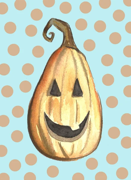 Halloween pumpkin Jack set, isolated object on background, watercolor hand drawn illustration, cartoon character — Stock Photo, Image