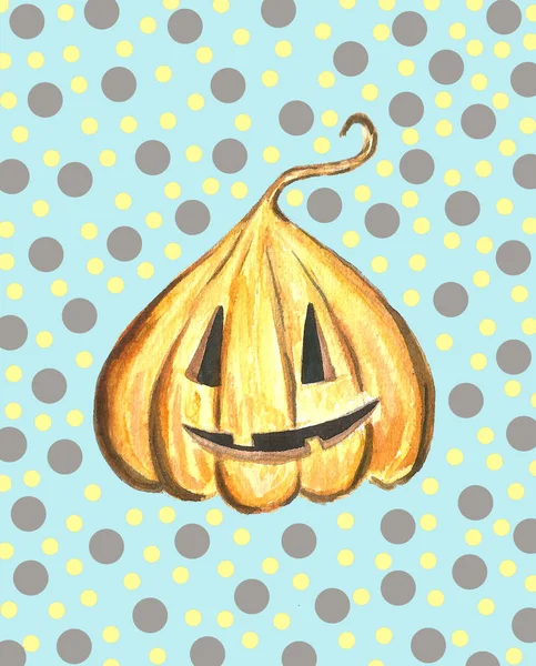 Halloween-Kürbis-Jack-Set, isoliertes Objekt auf Hintergrund, handgezeichnete Aquarell-Illustration, Cartoon-Figur — Stockfoto