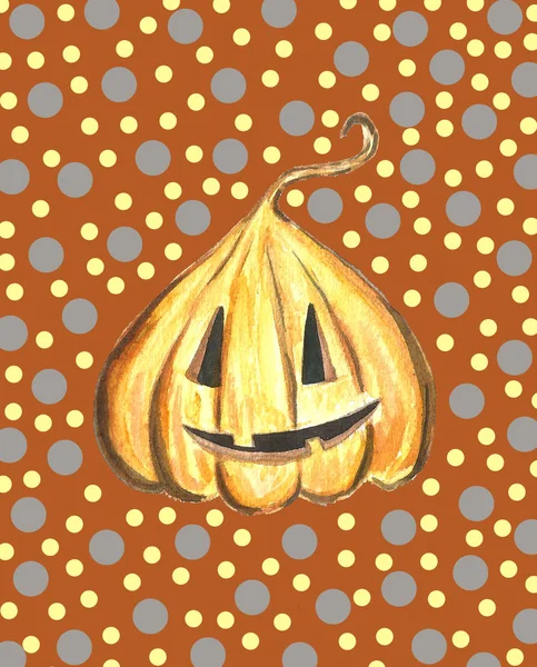 Halloween pumpkin Jack set, isolated object on background, watercolor hand drawn illustration, cartoon character — Stock Photo, Image