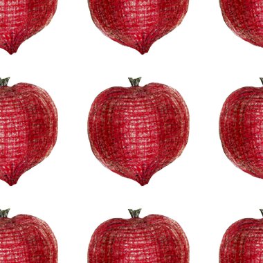 Kırmızı elma, muz, armut, kiraz parlak meyve tam arka planda izole ile suluboya dikişsiz desen. Yaz, hasat, sulu