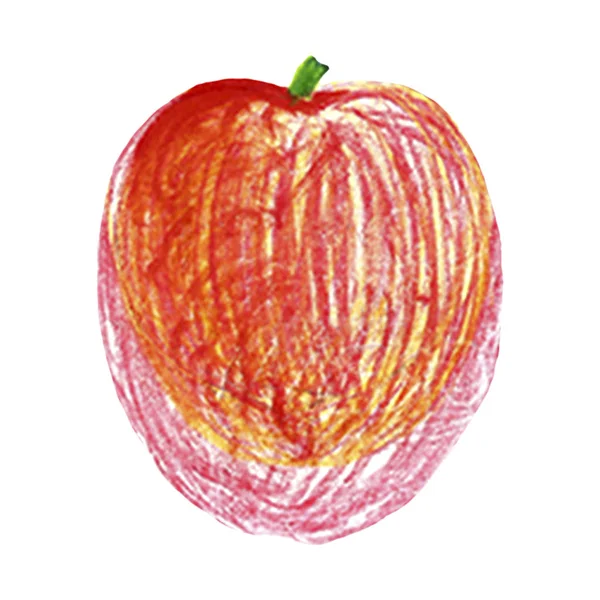 Aquarela old-fashioned conjunto com maçãs vermelhas, bananas, peras, cerejas frutas brilhantes cheio isolado no fundo. Verão, colheita, suculento — Fotografia de Stock