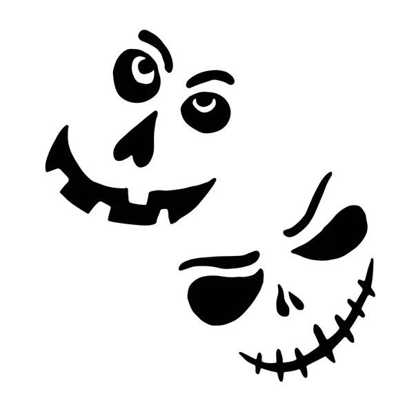 Gran colección de Halloween con murciélago, calabaza, bruja, fantasma, elemento facial de miedo para el diseño, ilustración vectorial — Archivo Imágenes Vectoriales