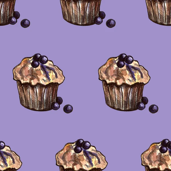 Çikolata tatlısı seti: donut, kek, kurabiye, kek, turta, kurabiye. El çizimi suluboya çizimi — Stok fotoğraf