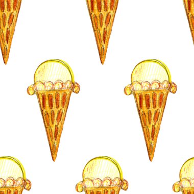 Suluboya eskiz seti taze tatlı kruvasan kruvasanı. Reçel, dondurma, pasta, pasta, fırın. Günaydın, tatil, kutlama