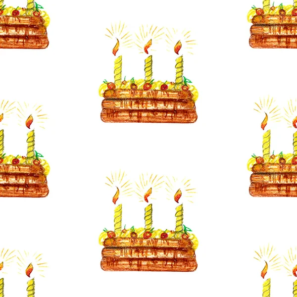 Aquarell Skizze Set von frisch gebackenen Süßigkeiten Croissant Gebäck. Marmelade, Eis, Kuchen, Kuchen, Backwaren. Guten Morgen, Feiertag, Feier — Stockfoto