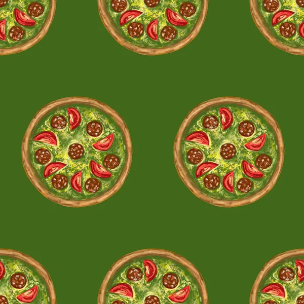 Watercolor fast food elemento ilustração. Uma fatia de pizza, uma sandes. Comida, café, menu, restaurante . — Fotografia de Stock