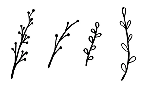 Handgetekende vector illustratie van wilde bloemen — Stockvector