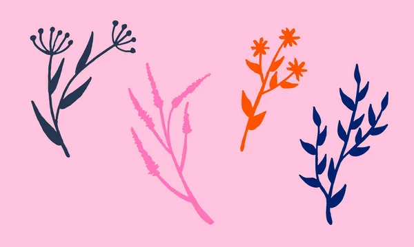 Kır çiçeklerinin el çizimi vektör çizimi — Stok Vektör