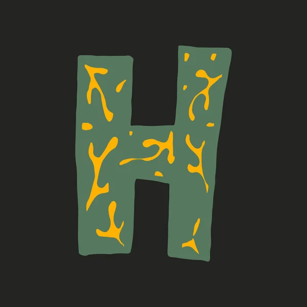 Vecteur main aube lettre H isolé sur fond blanc — Image vectorielle