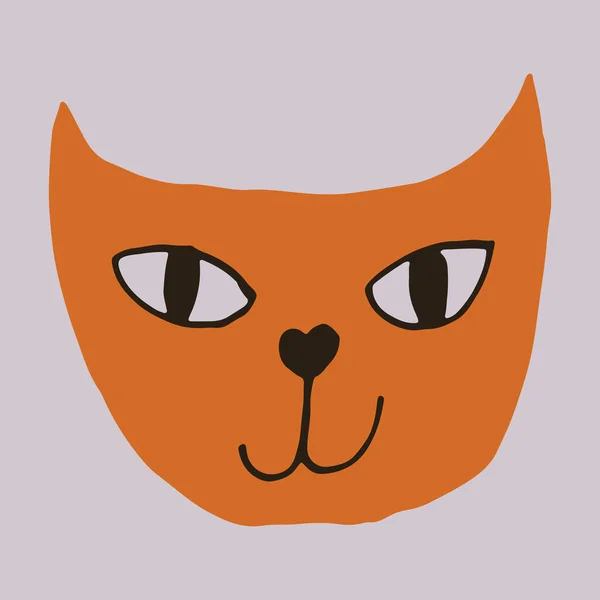 Illustration vectorielle dessinée à la main du visage de chat — Image vectorielle