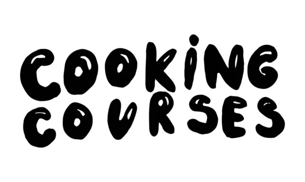 Handwritten vector typography for online cooking courses — Stock Vector