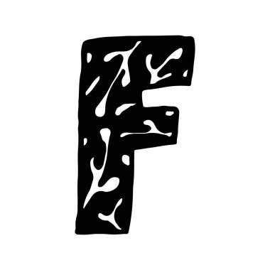 El şafağı vektör harfi F beyaz arkaplan üzerinde izole