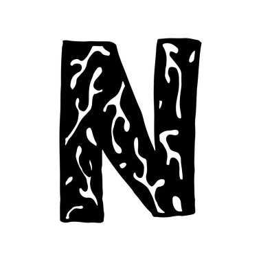El şafağı vektör harfi N beyaz arkaplan üzerinde izole