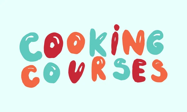 Handwritten vector typography for online cooking courses — Stock Vector