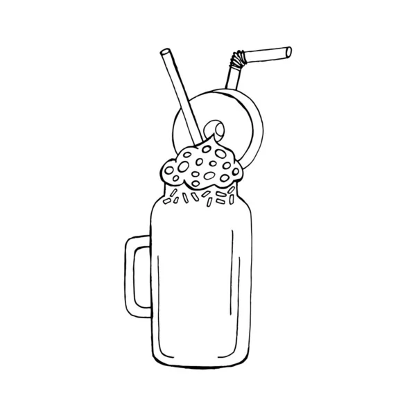 Handgezeichnete Milchshake-Vektor-Illustration — Stockvektor