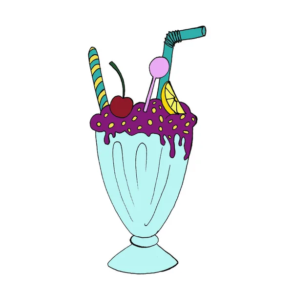 Hand getrokken milkshake illustratie — Stockfoto