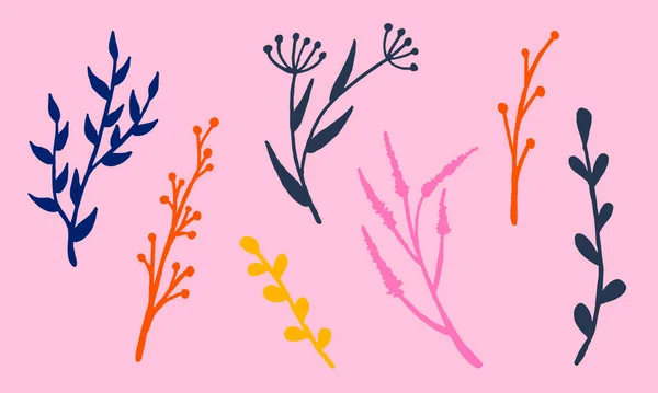 Handgezeichnete Vektorillustration von Wildblumen — Stockvektor