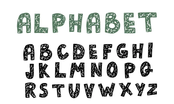 Hand dageraad vector alfabet geïsoleerd op witte achtergrond — Stockvector