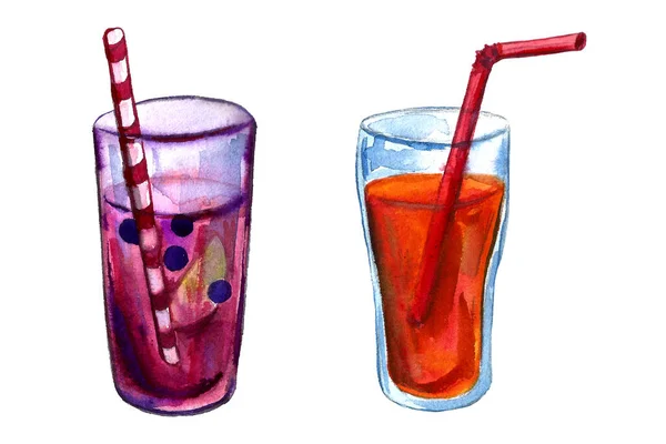 Handgetekende cocktails illustratie — Stockfoto