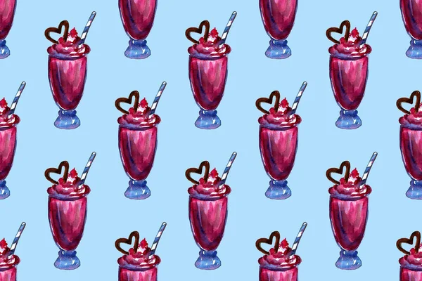 Hand drawn berry shake illustration — Stock Photo, Image