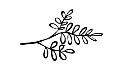 Bitkilerin el çizimi vektör çizimi