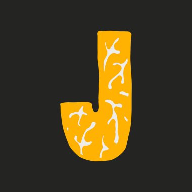 El şafağı vektör harfi J beyaz arkaplanda izole