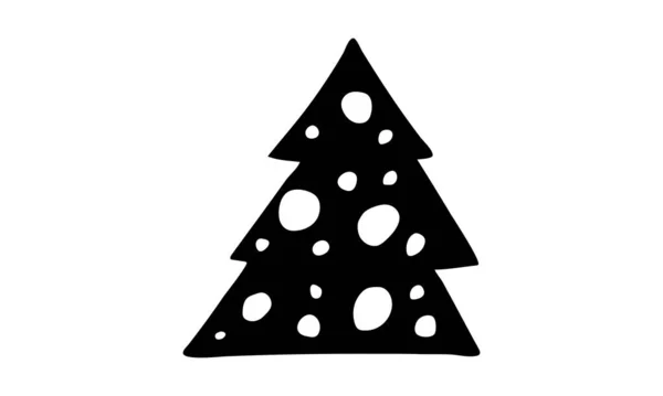 Illustrazione dell'albero di Natale decorato disegnato a mano — Vettoriale Stock