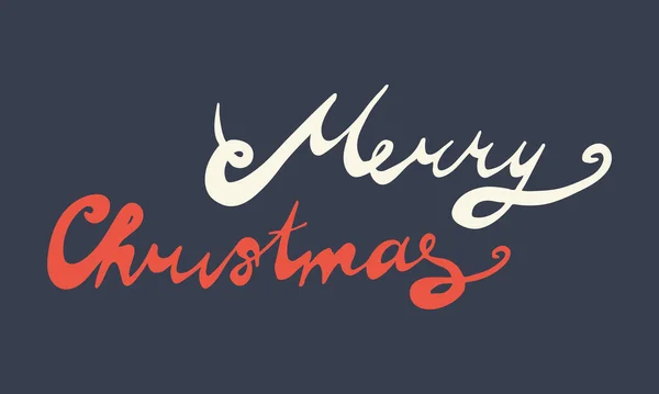 Hand drawn Merry Christmas lettering text — Stock Vector