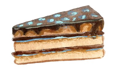 Beyaz arkaplanda izole edilmiş suluboya tatlılar