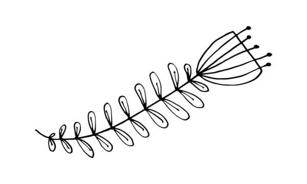 Ilustração de flor rabiscada desenhada à mão —  Vetores de Stock