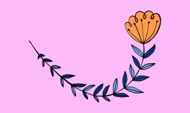 Sapına el çizimi çiçek kafası