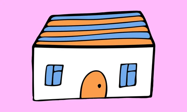 Mały ręcznie rysowany dom — Wektor stockowy
