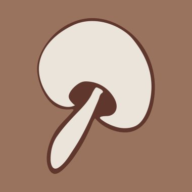 Şampiyon mantarının vektör karalama çizimi. El yapımı sağlıklı sebzeler beyaz arka planda izole edilmiş. Bahçede yetişen organik sebzeler..