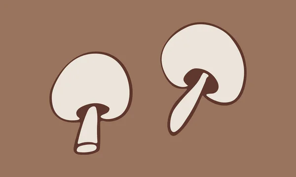 Векторные каракули грибов шампиньона — стоковый вектор