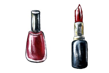 Suluboya makyaj kozmetik çizimi