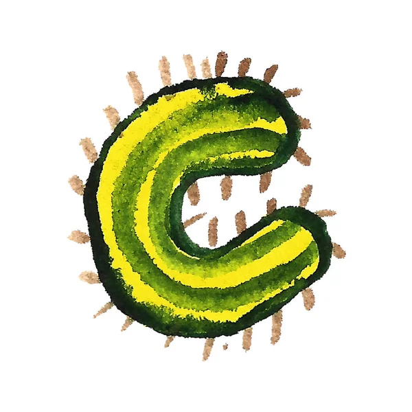 ตัวอักษร C วาดด้วยมือ — ภาพถ่ายสต็อก