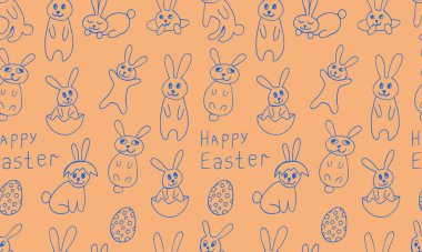 Şirin Paskalya tavşanları çizimi