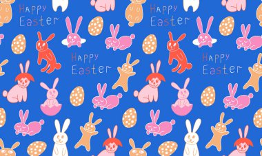 Şirin Paskalya tavşanları çizimi