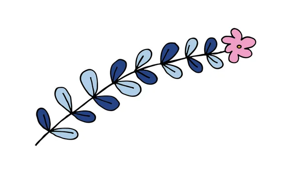 Рука Намальована Каракулі Квіткова Ілюстрація Простий Квітковий Елемент Ізольований Білому — стоковий вектор