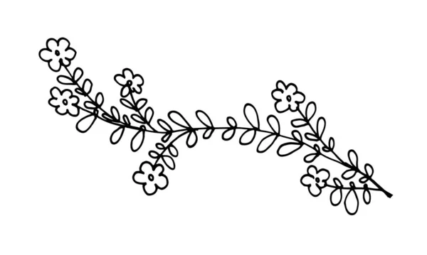 Ilustração de flor rabiscada desenhada à mão — Vetor de Stock