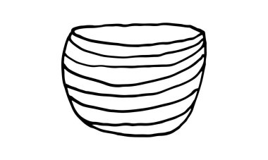 Çizgili kase beyaz arkaplanda izole edilmiş.