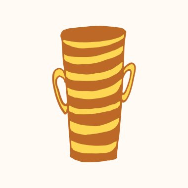 Çizgili vazo beyaz arkaplanda izole edildi