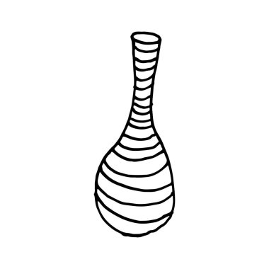 Çizgili vazo beyaz arkaplanda izole edildi