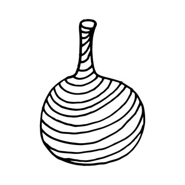 Çizgili vazo beyaz arkaplanda izole edildi