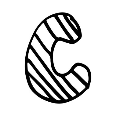 Vektör el çizilmiş C harfi