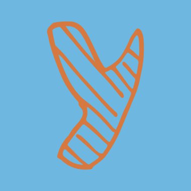 Vektör el çizilmiş Y harfi