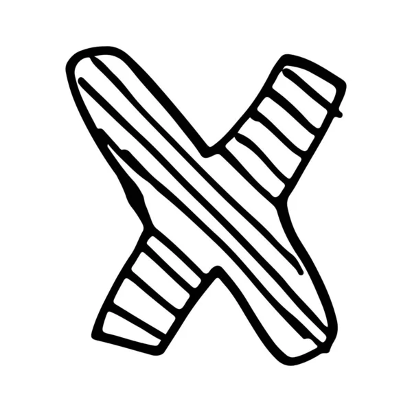 X vektor kézzel rajzolt betű — Stock Vector