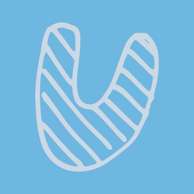 Vektör el çizilmiş U harfi