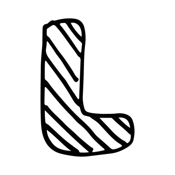 Vektör el çizilmiş L harfi — Stok Vektör