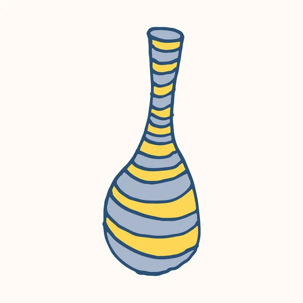 Gestreifte Vase isoliert auf weißem Hintergrund — Stockvektor